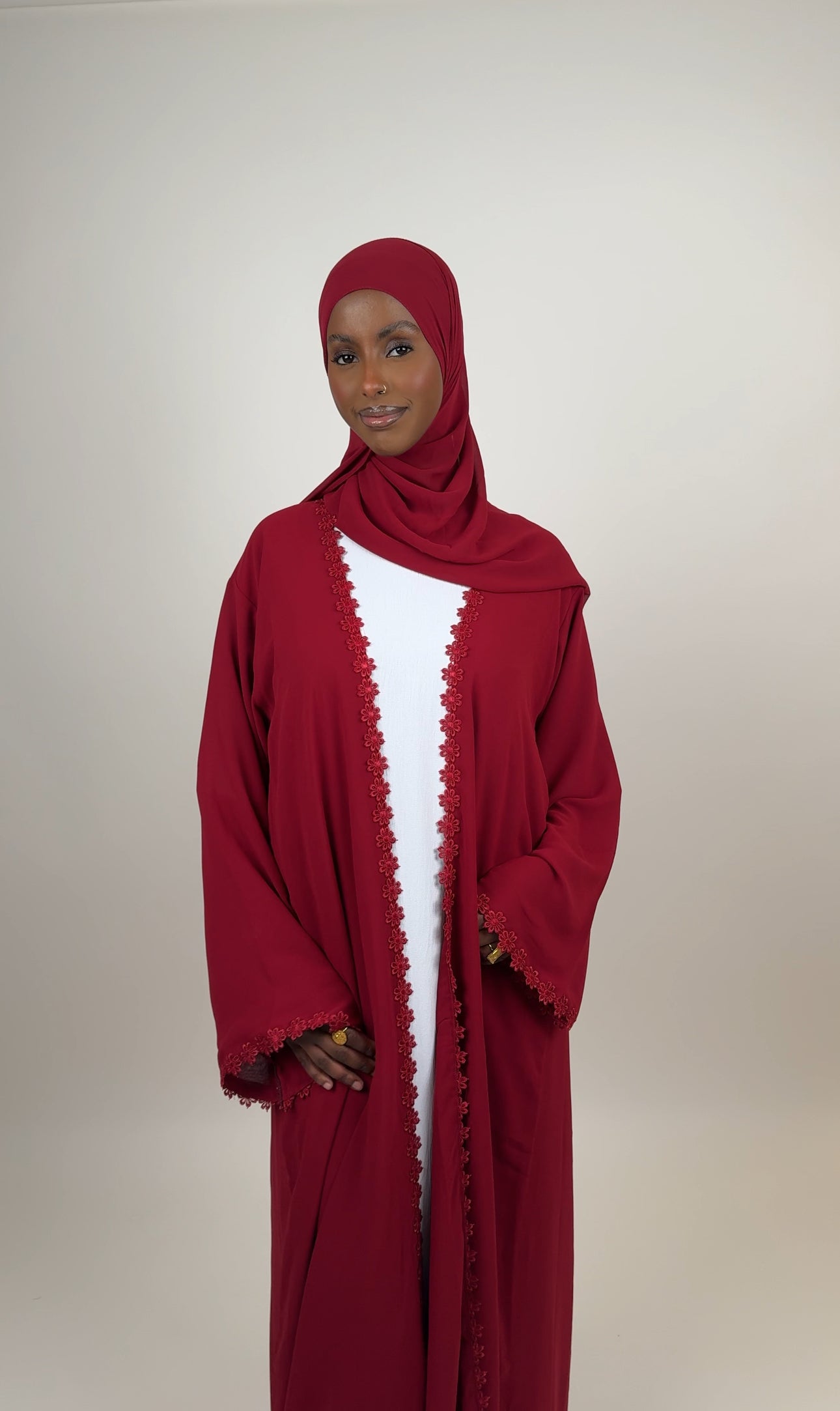 Wardah Abaya - Cherry