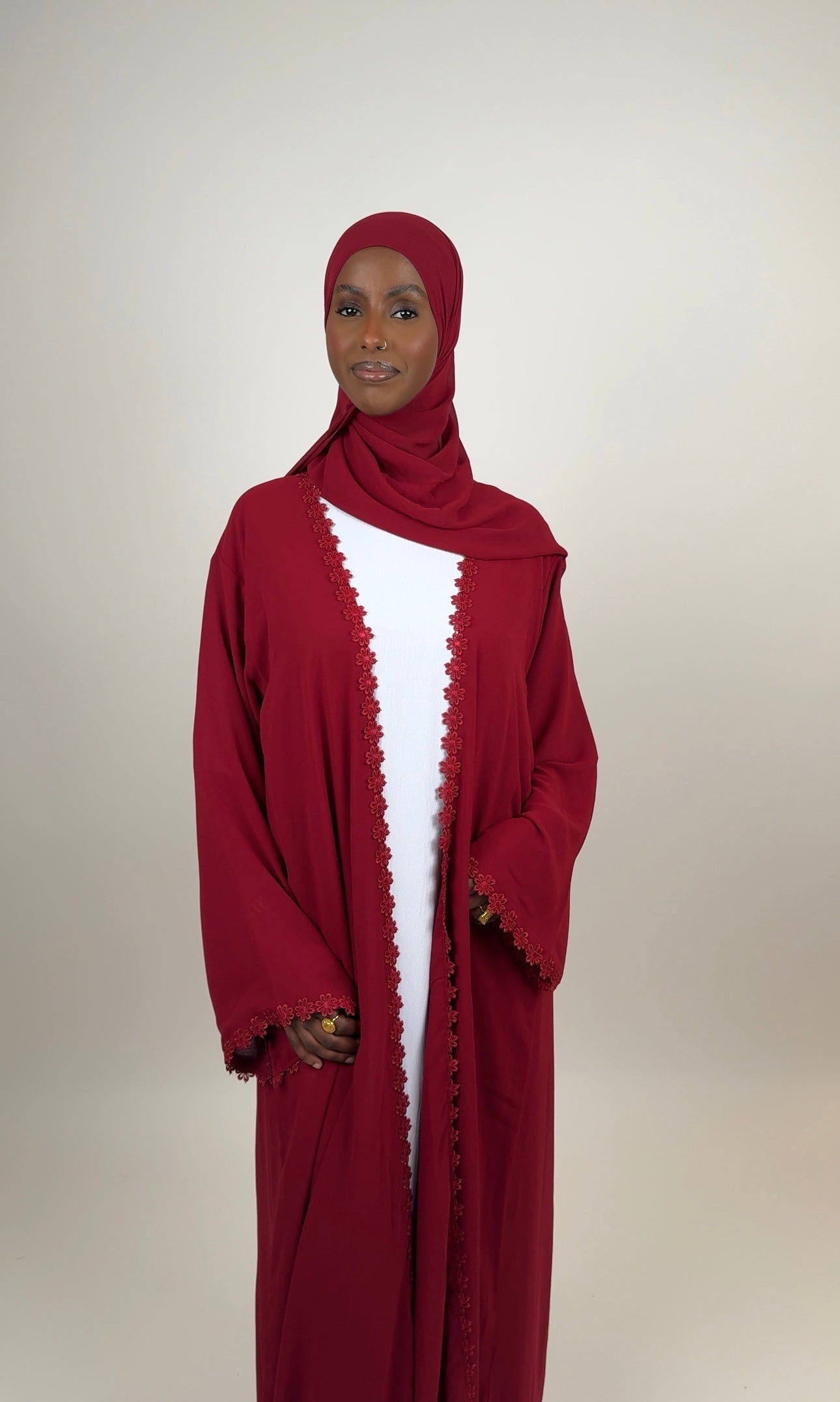 Wardah Abaya - Cherry