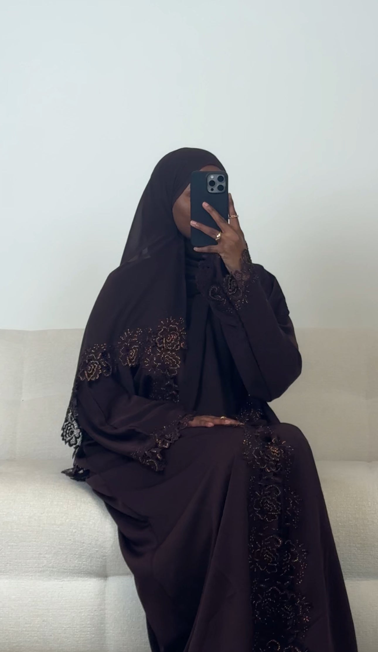 Jamilah open abaya - Mocha