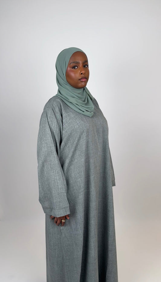 Yaqeen Closed abaya Mint