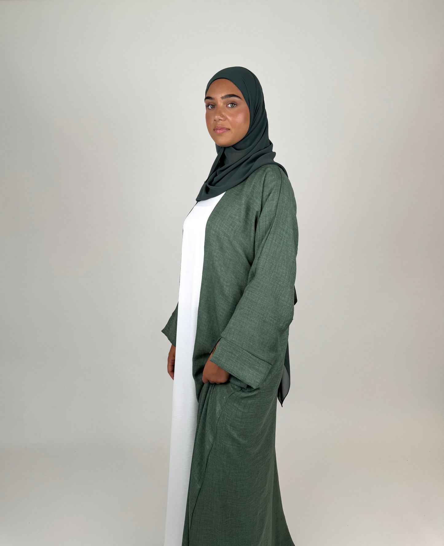 Linen Open Abaya