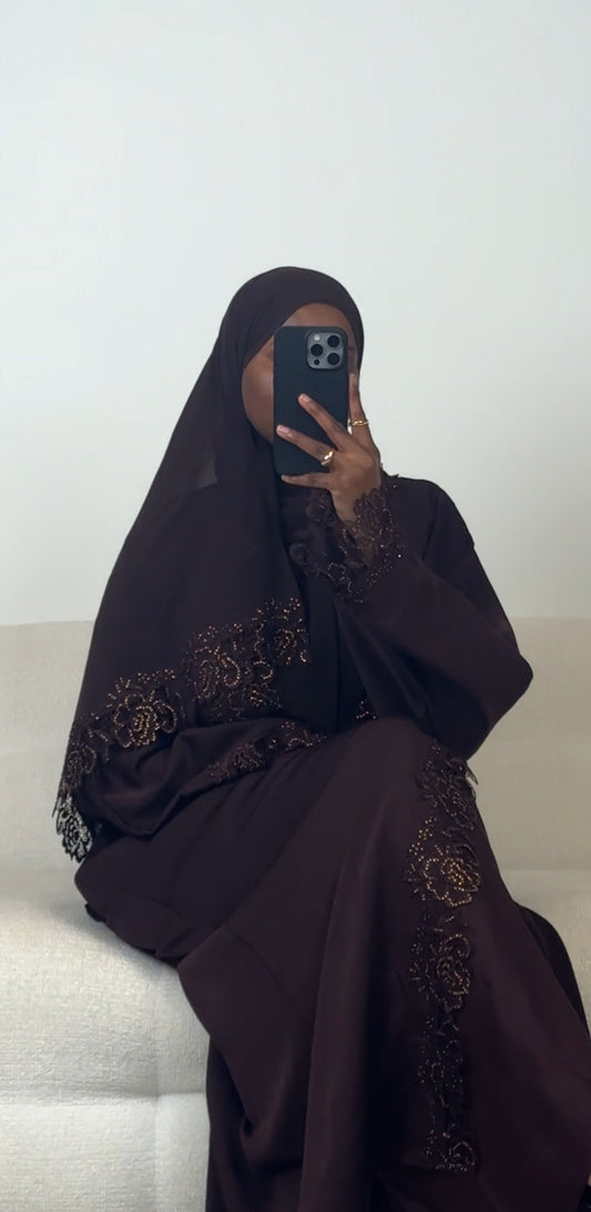 Jamilah open abaya - Mocha