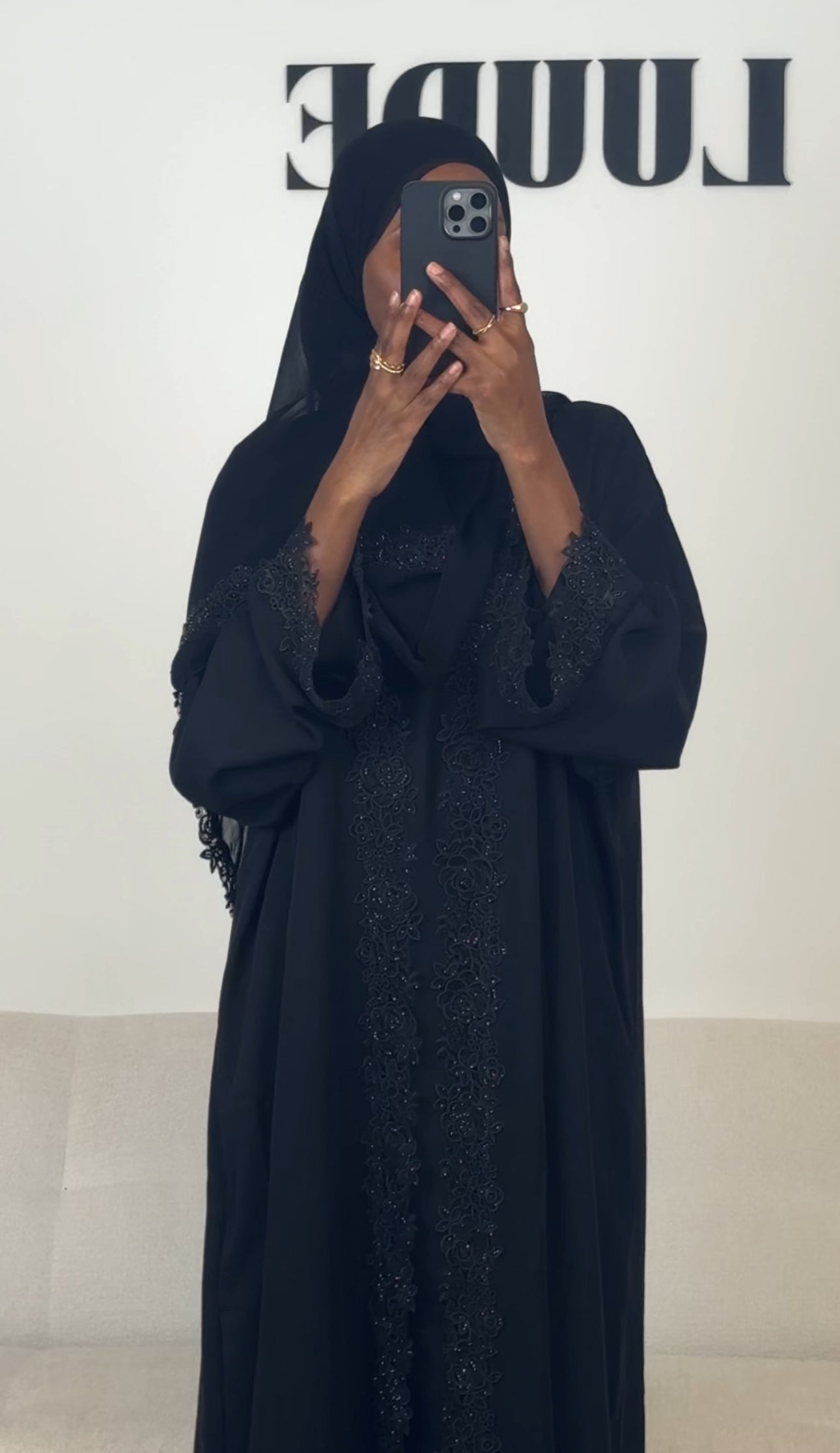 Jamilah open abaya - Black